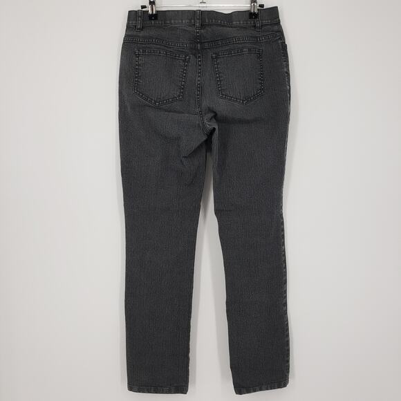 3/$25 Lafayette 148 Slim Straight Jeans 2 Mid Rise Ankle Length Stretchy Gray - Picture 2 of 10